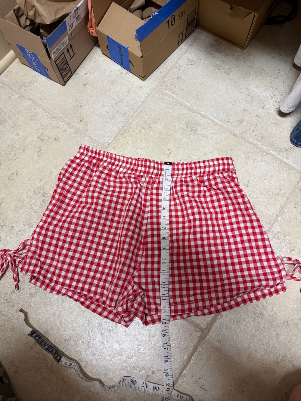 Red Gingham Tie-Back Women’s Bermuda Shorts Set - Unbranded - Picture 8 of 8